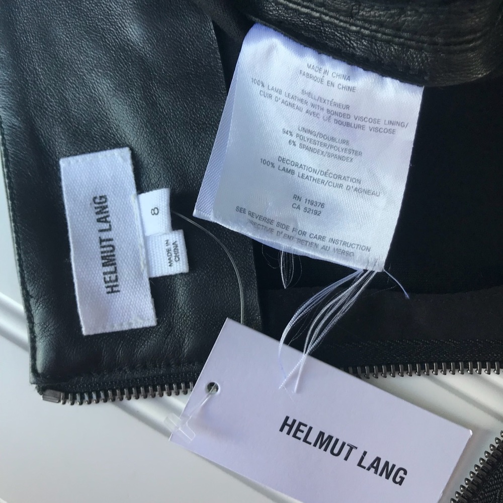 NWT Helmut Lang Lamb Leather Black Skirt Size 8 - Picture 4 of 8